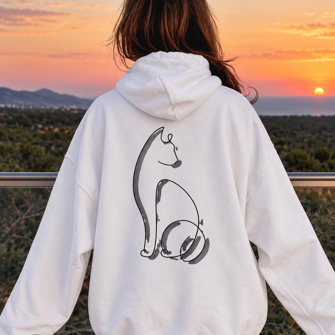 Minimalist Cat Hoodie V2