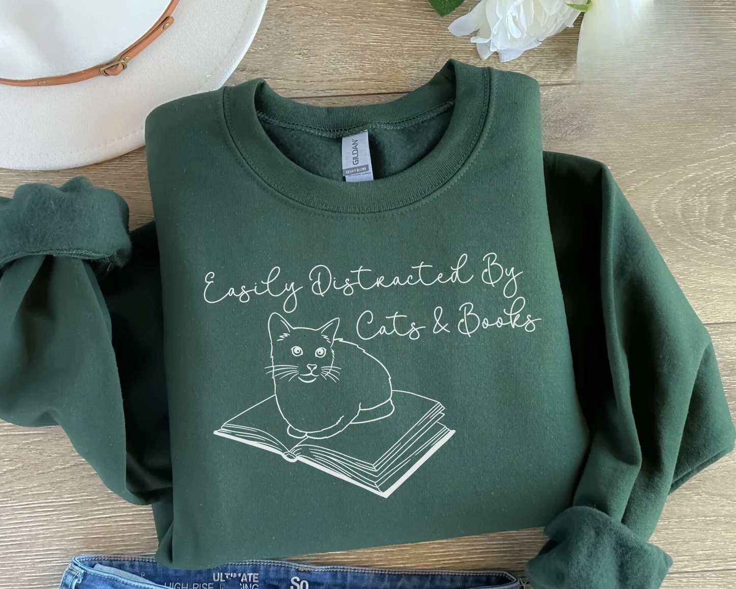 Cat Book Lover Sweater