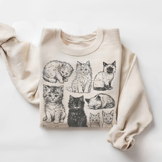 Vintage Cat Sweater New