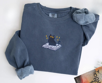 Black Cat Book Sweater