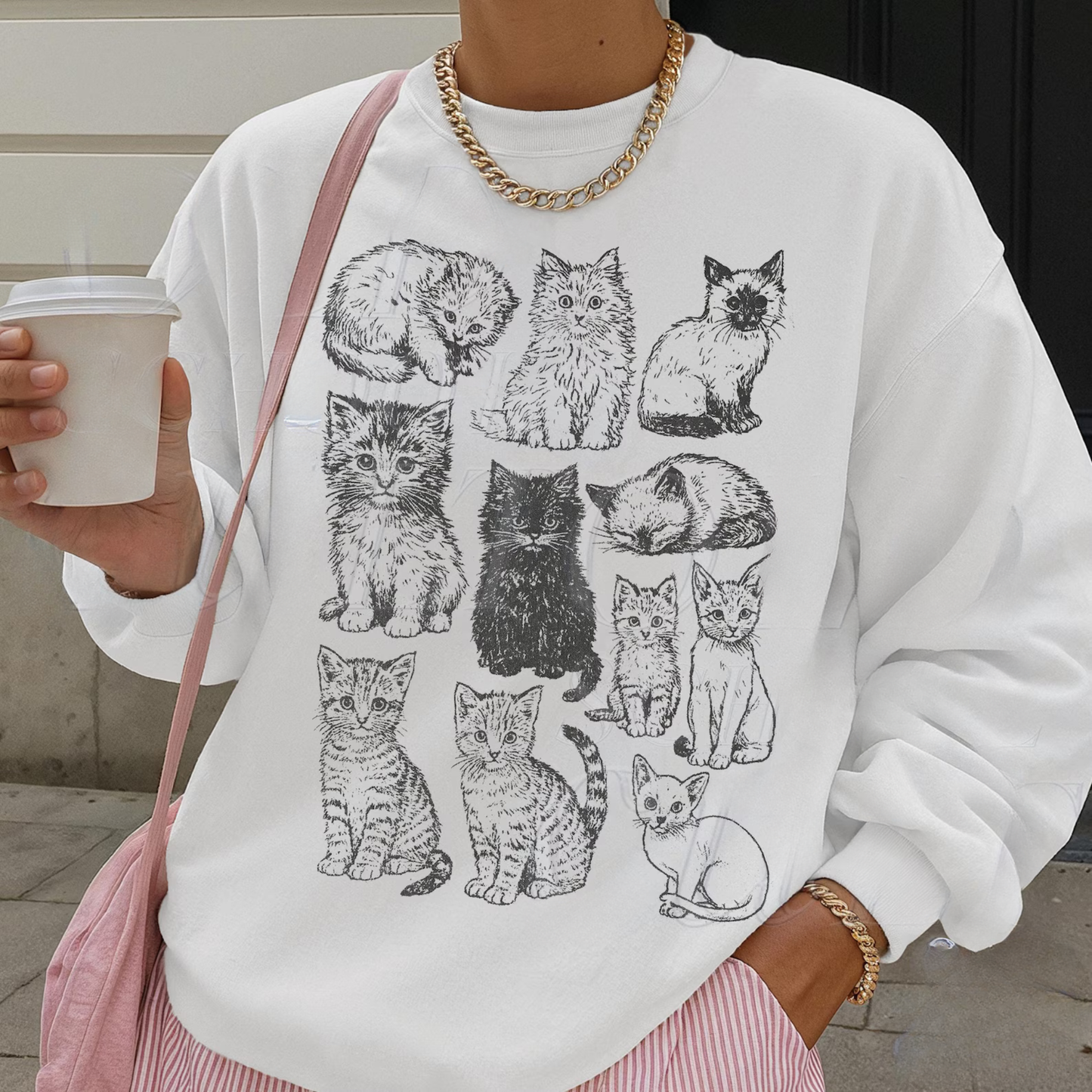 Vintage Cat Sweater New