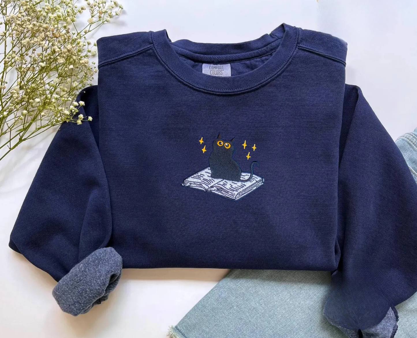 Black Cat Book Sweater