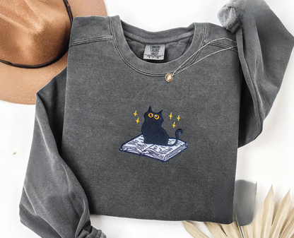 Black Cat Book Sweater