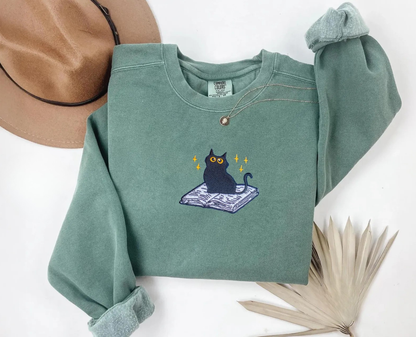 Black Cat Book Sweater