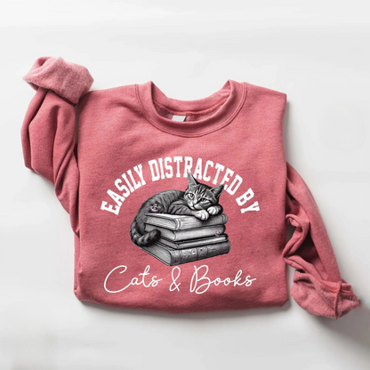 Easily Distracted By Cats Sweater New