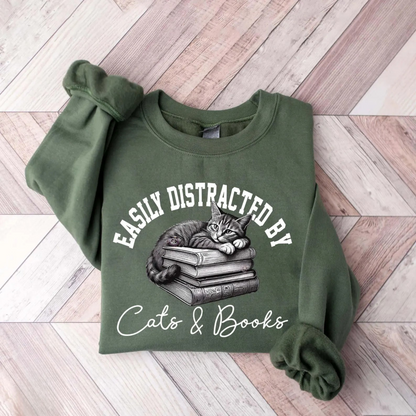 Easily Distracted By Cats Sweater New
