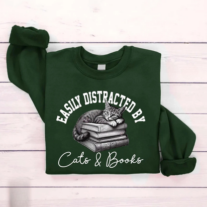 Easily Distracted By Cats Sweater New