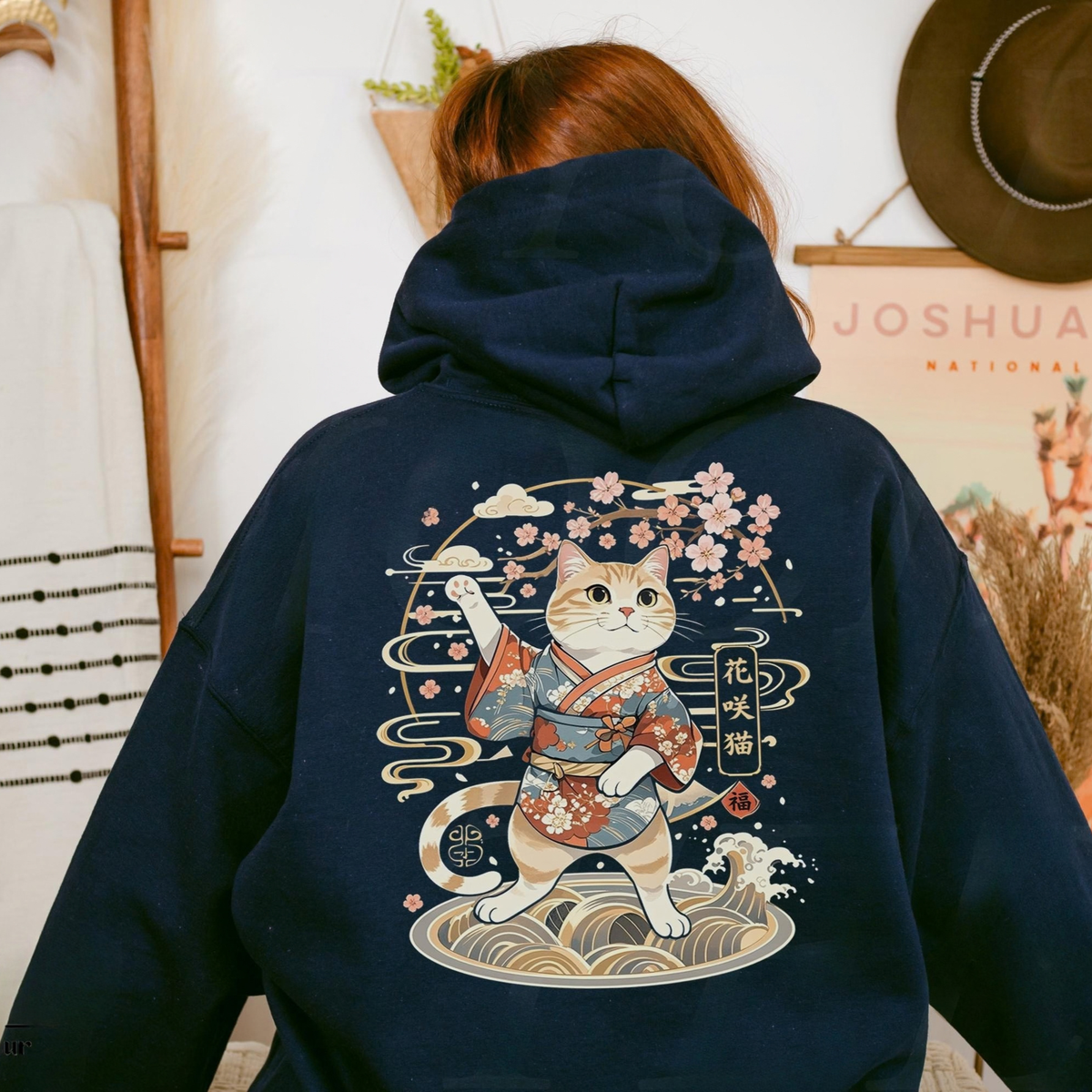 Japanese Maneki Neko Cat Hoodie