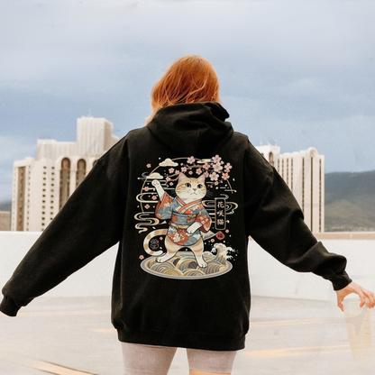 Japanese Maneki Neko Cat Hoodie