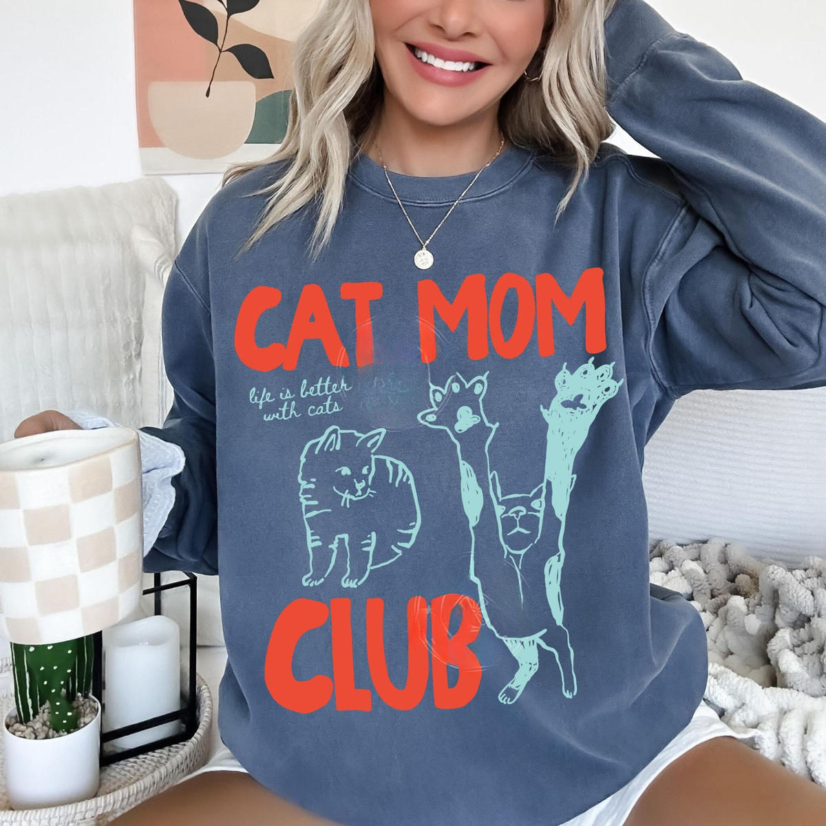 Retro Cat Mom Sweatshirt