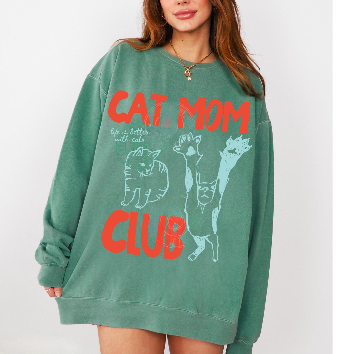 Retro Cat Mom Sweatshirt