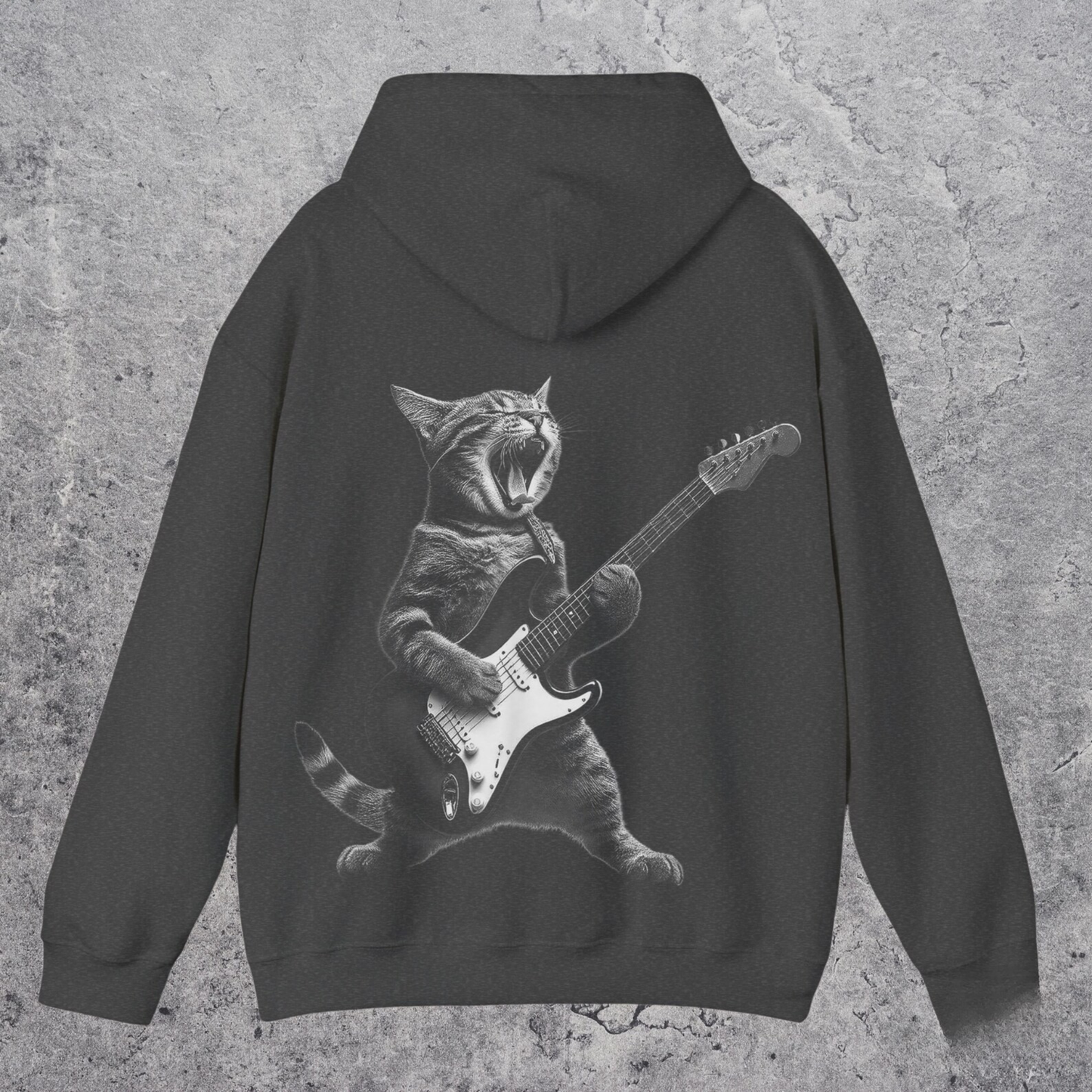 Vintage 90s Rock Cat Hoodie