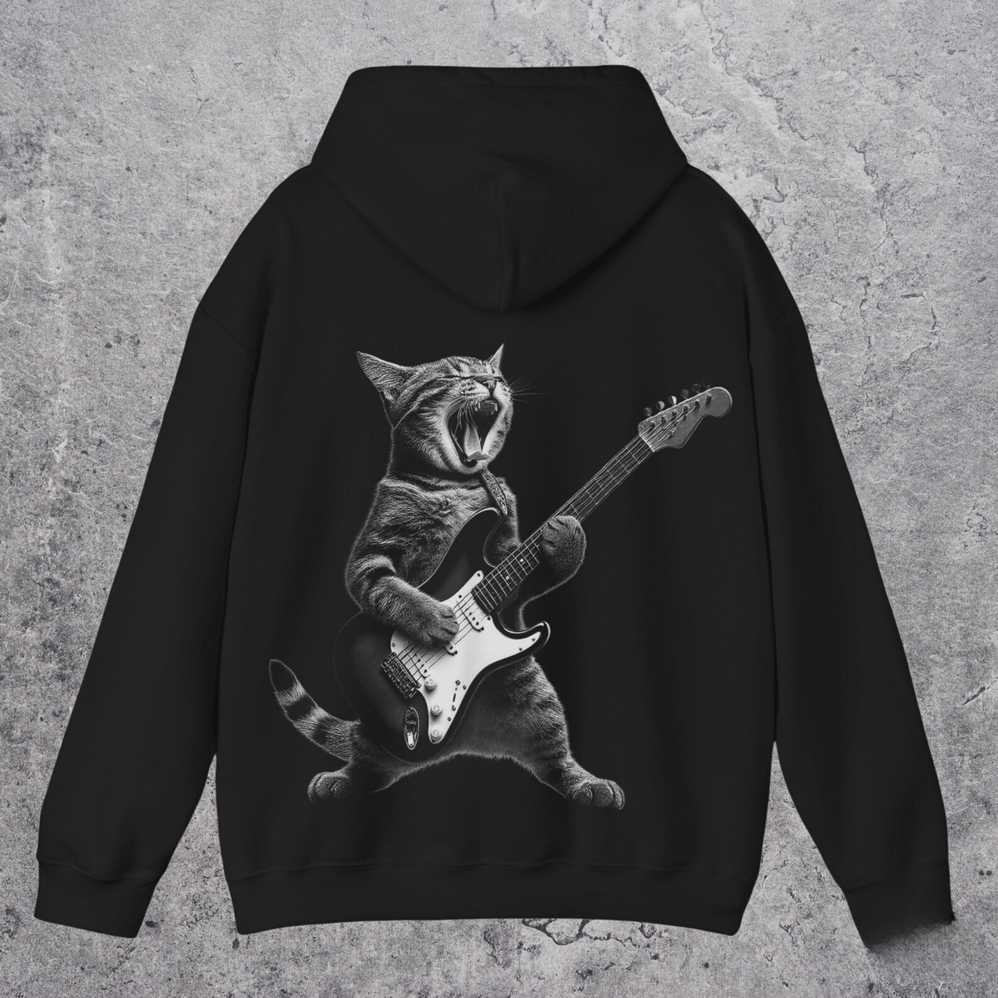 Vintage 90s Rock Cat Hoodie