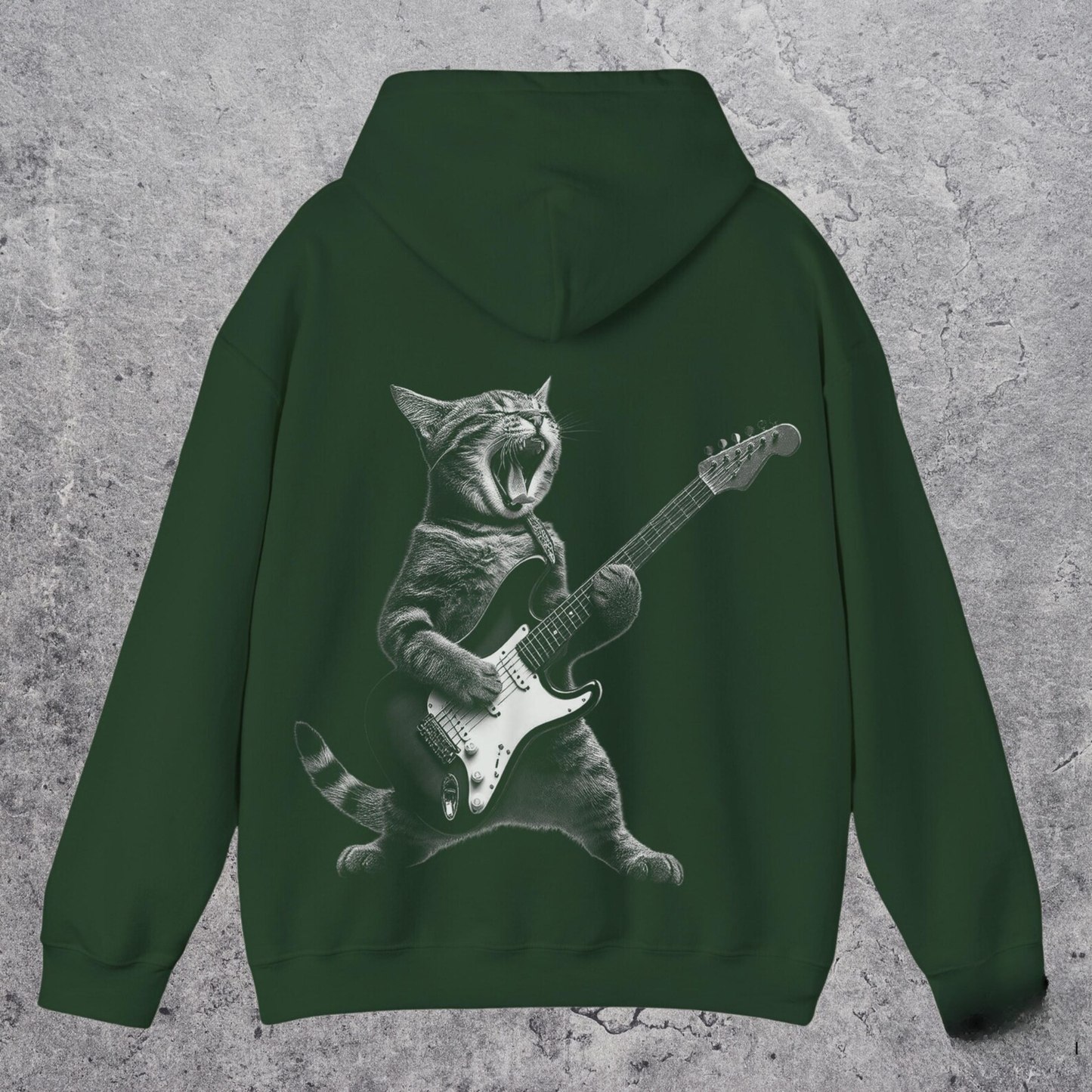 Vintage 90s Rock Cat Hoodie