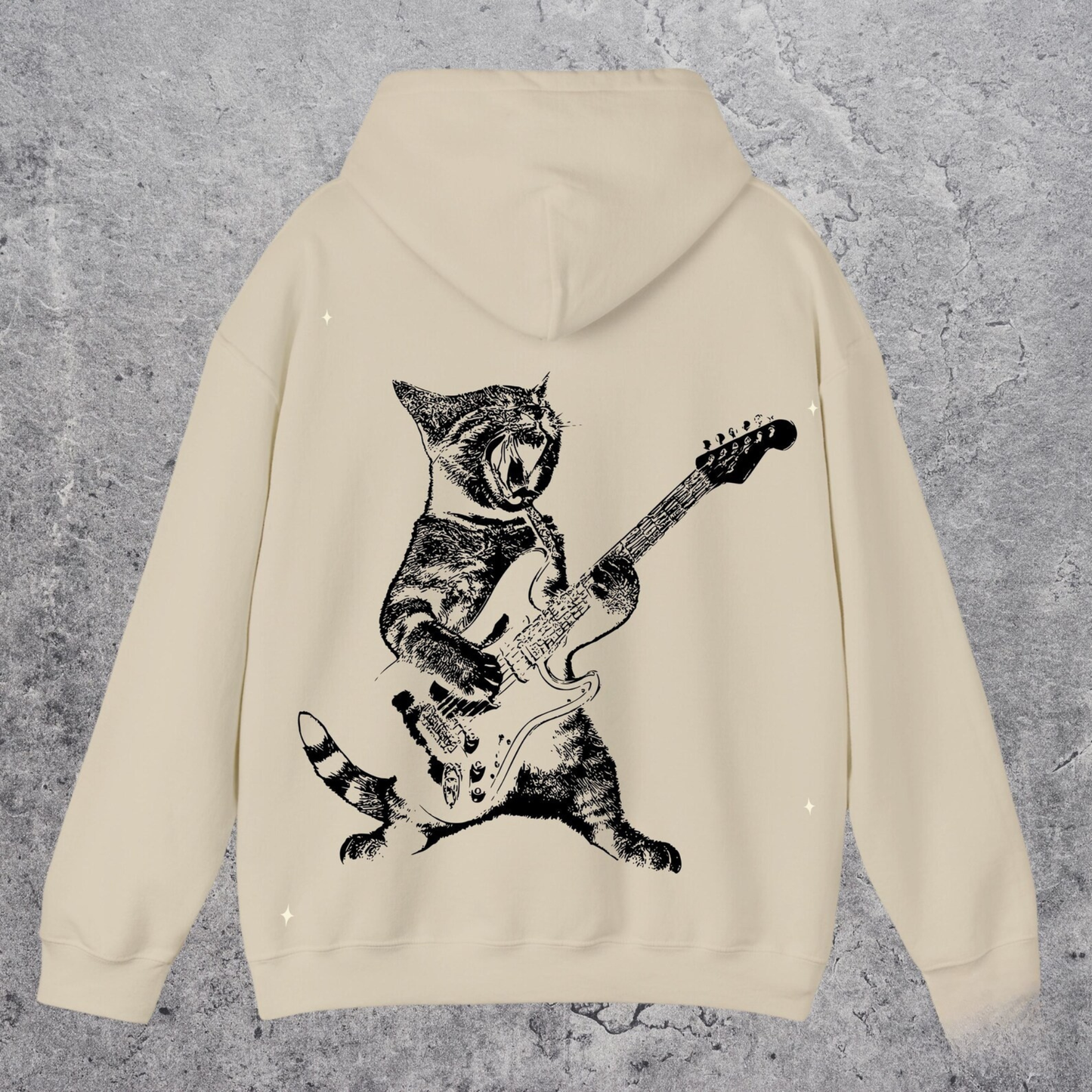 Vintage 90s Rock Cat Hoodie