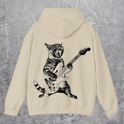 Vintage 90s Rock Cat Hoodie