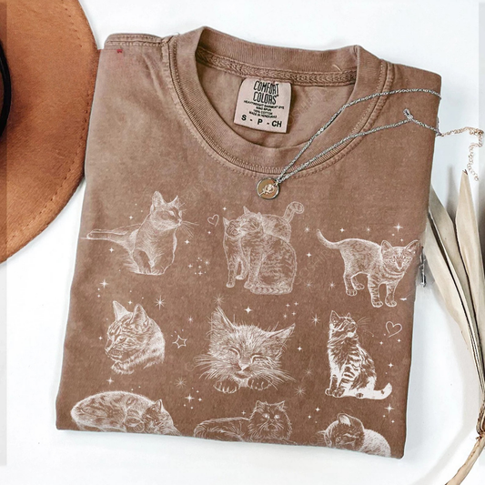 Cats 90s Vintage Style Tee