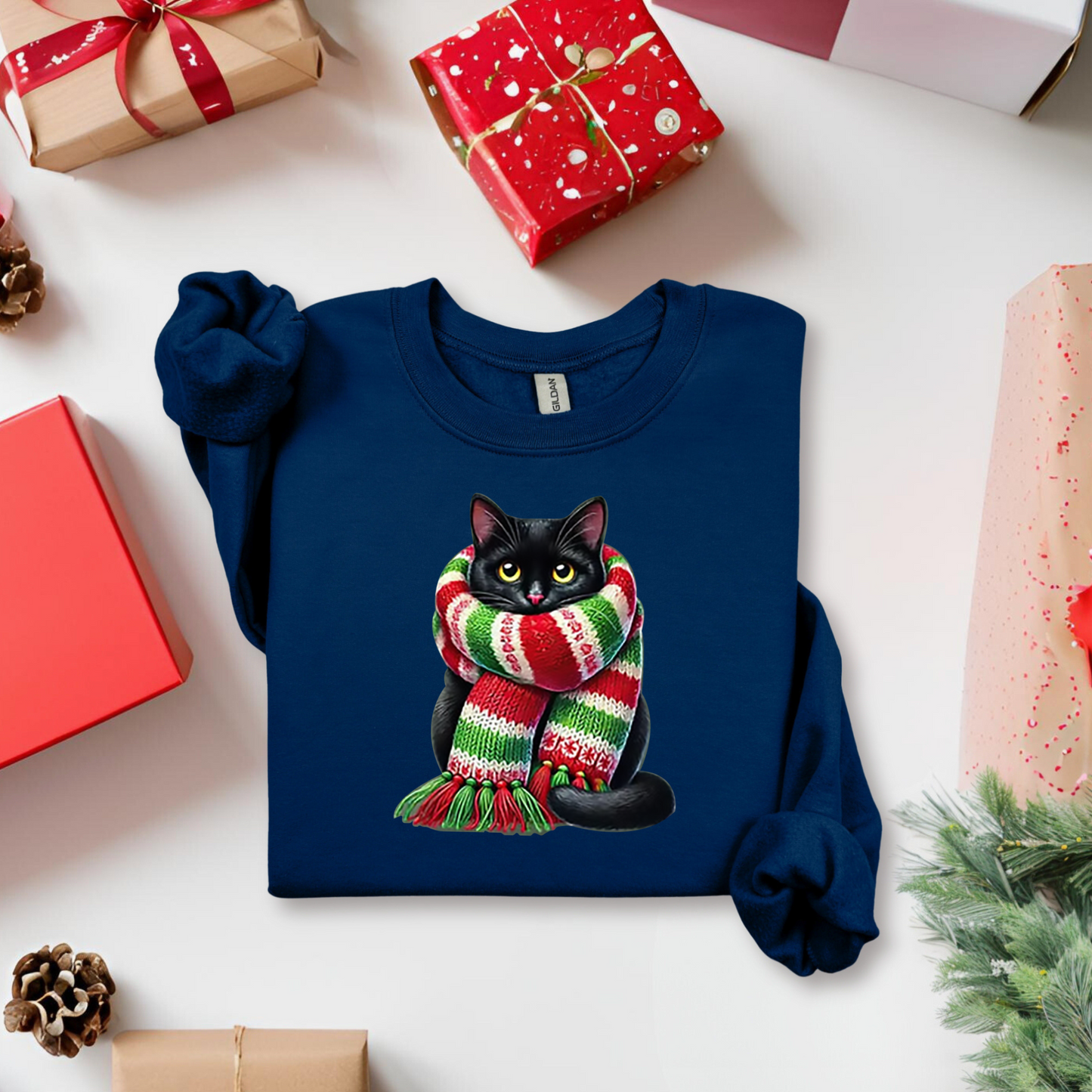 Scarf Cat Christmas Sweatshirt