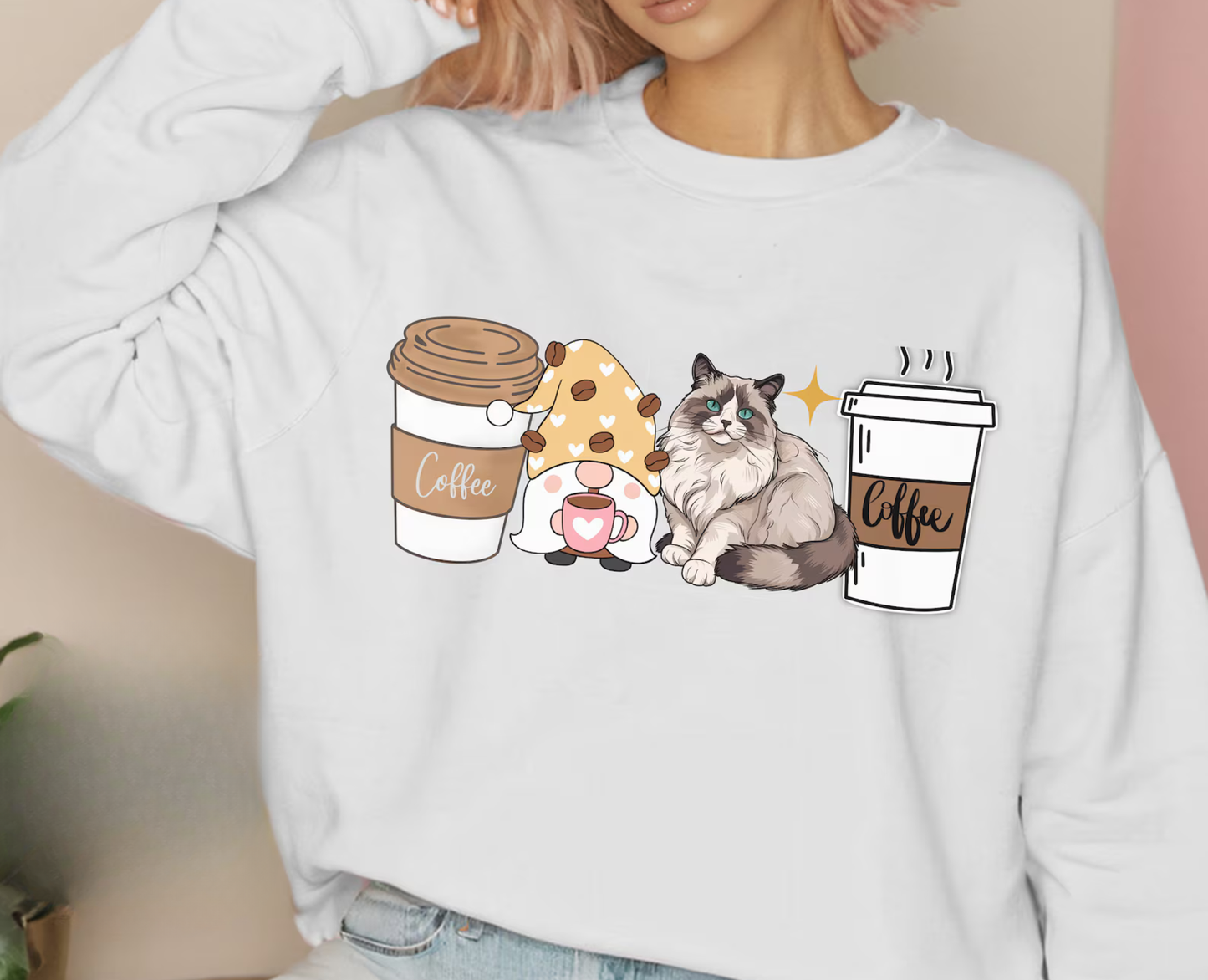 Cat Coffee Lover Sweater