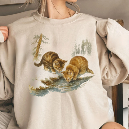 Kittens in Nature Vintage Sweatshirt