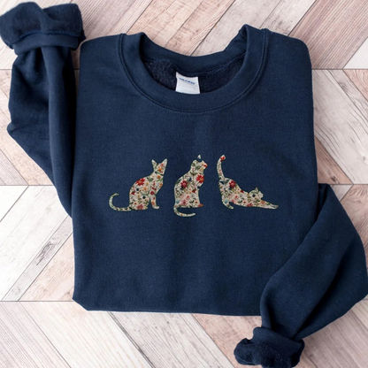 Floral Cat Mom Sweater New