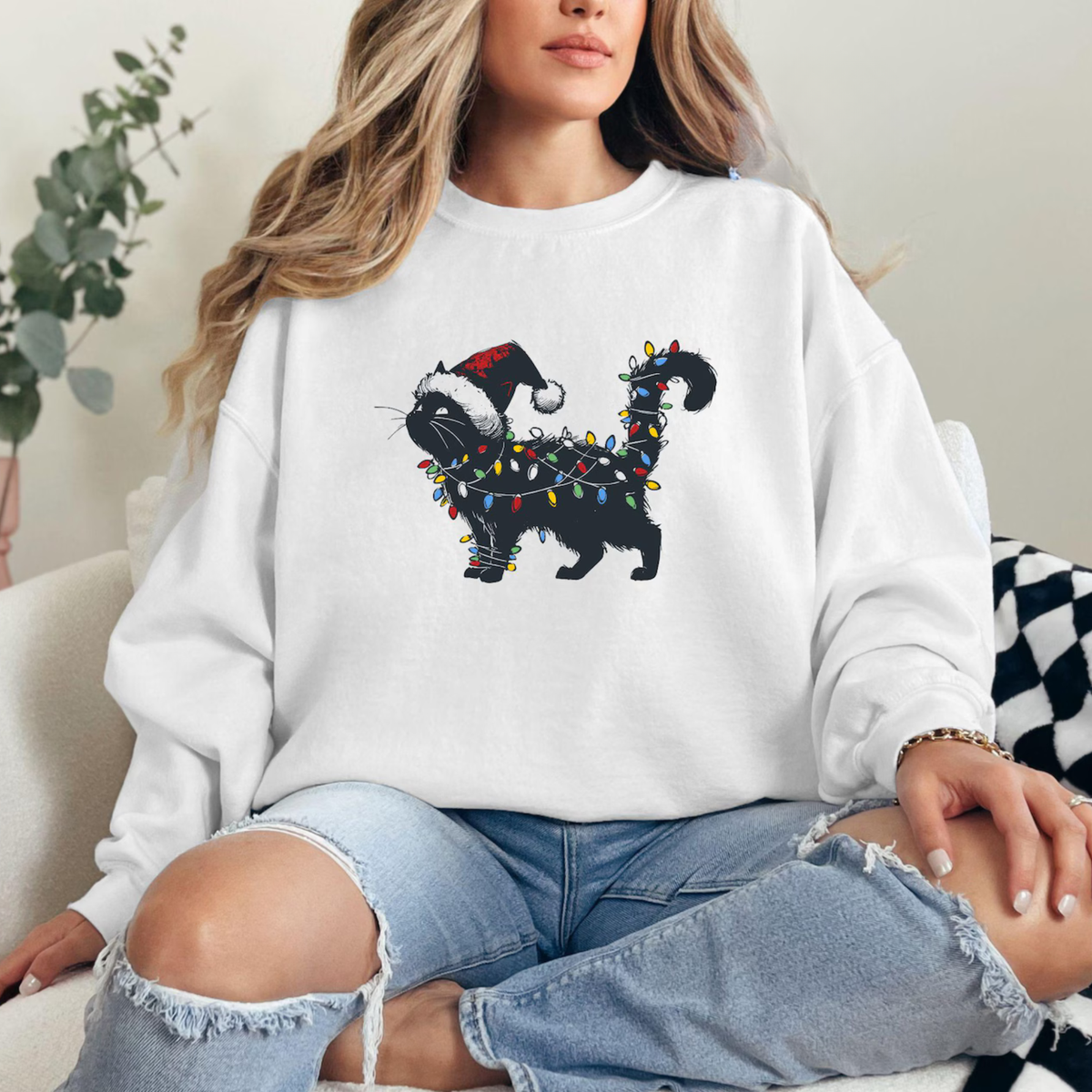 Christmas Black Cat Sweatshirt V4