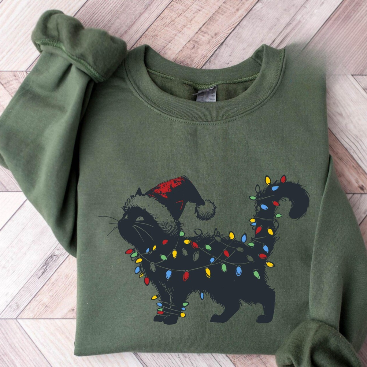 Christmas Black Cat Sweatshirt V4