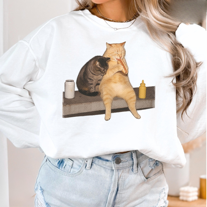 Cat Eating Hot Dog Sweatshirt V1