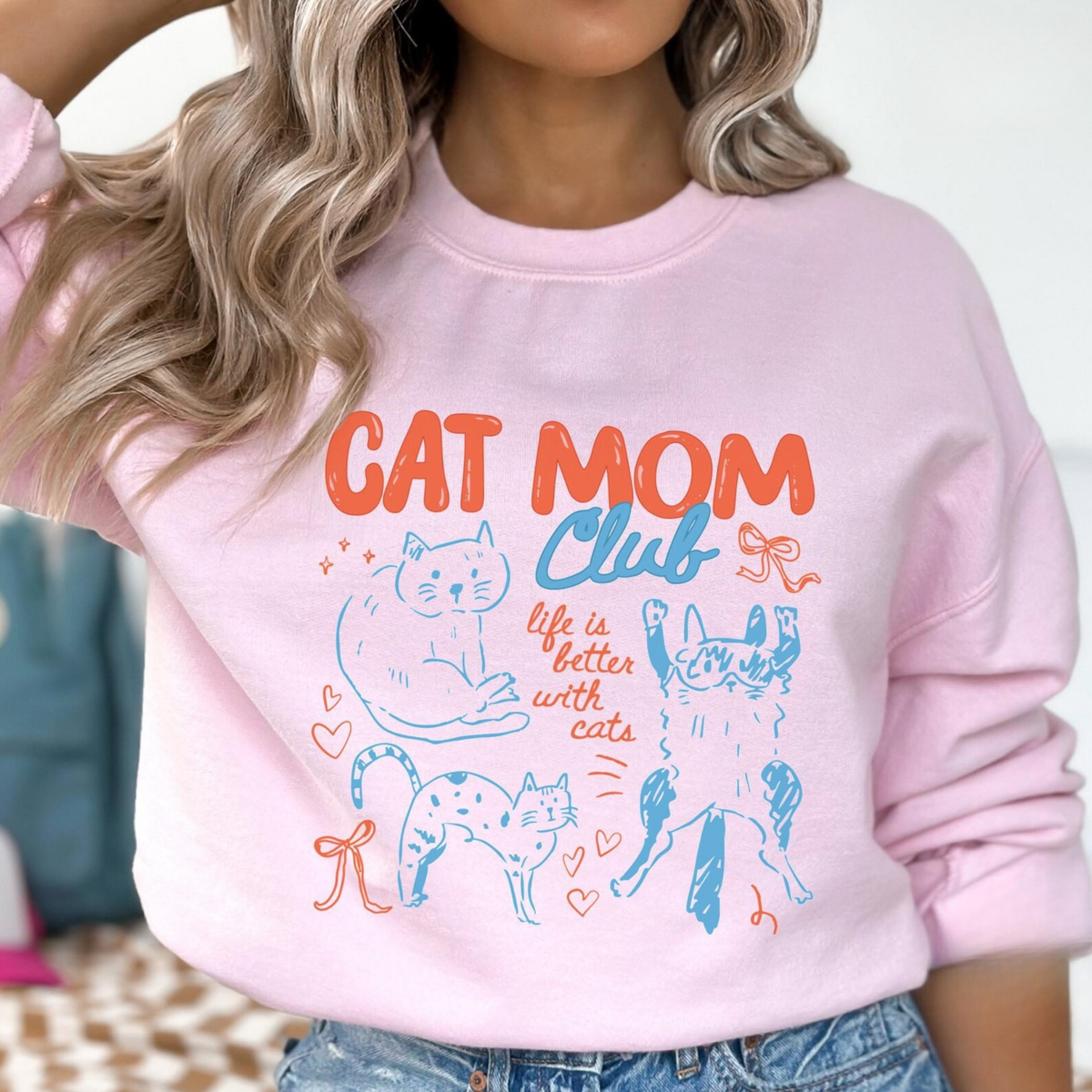 Cat Mom Club Crewneck