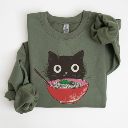 Retro Ramen Cat Sweater