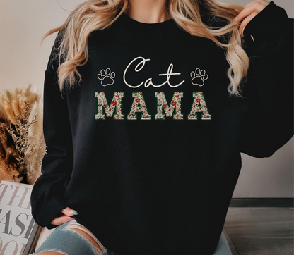 Floral Cat Mama Sweater
