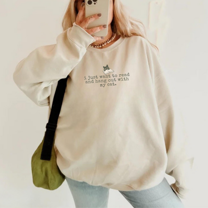 Funny Books Cat Sweatshirt