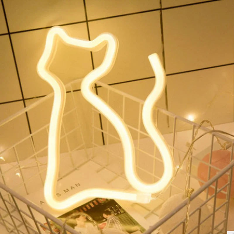 Cat LED Light Sign V2
