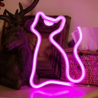 Cat LED Light Sign V2
