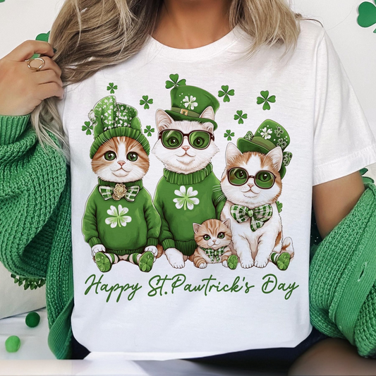 St Pawrick's Day Cat Tee V3