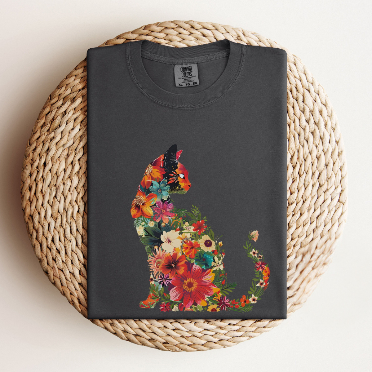 Floral Cat Tee V6