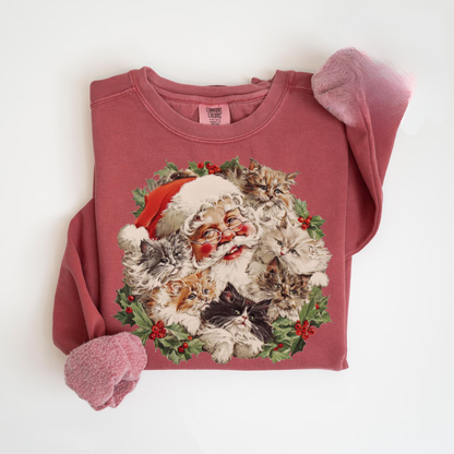 Santa Christmas Cat Sweater