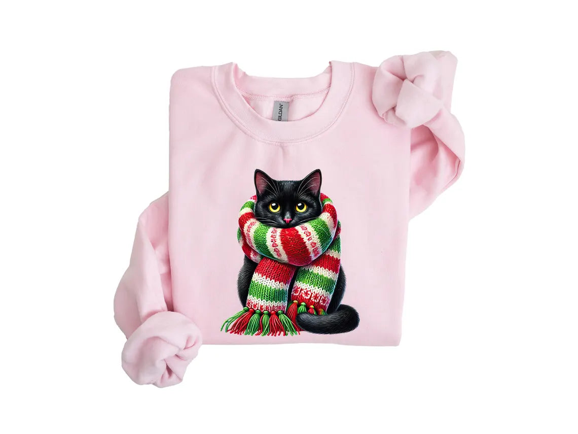 Scarf Cat Christmas Sweatshirt