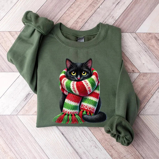 Scarf Cat Christmas Sweatshirt