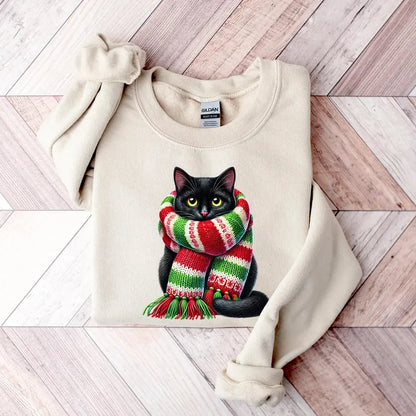 Scarf Cat Christmas Sweatshirt