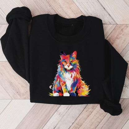 Floral Cat Sweater V6