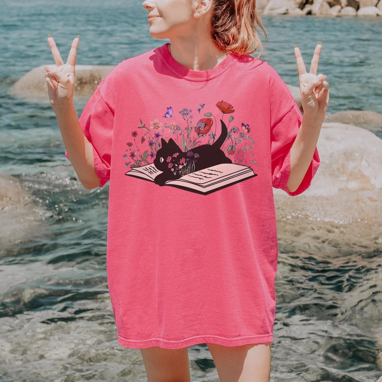 Cat Book Tee V8