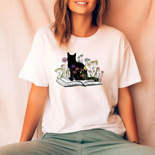 Cat Book Tee New