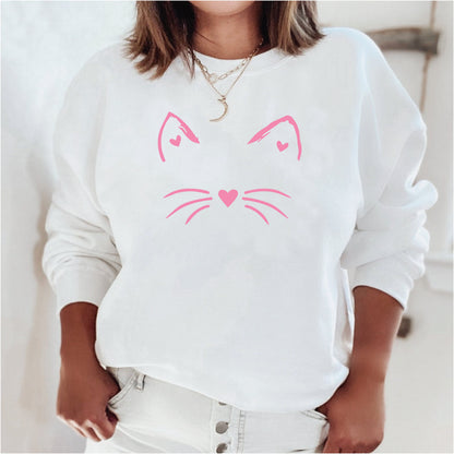 Cat Ears Whiskers Heart Sweater