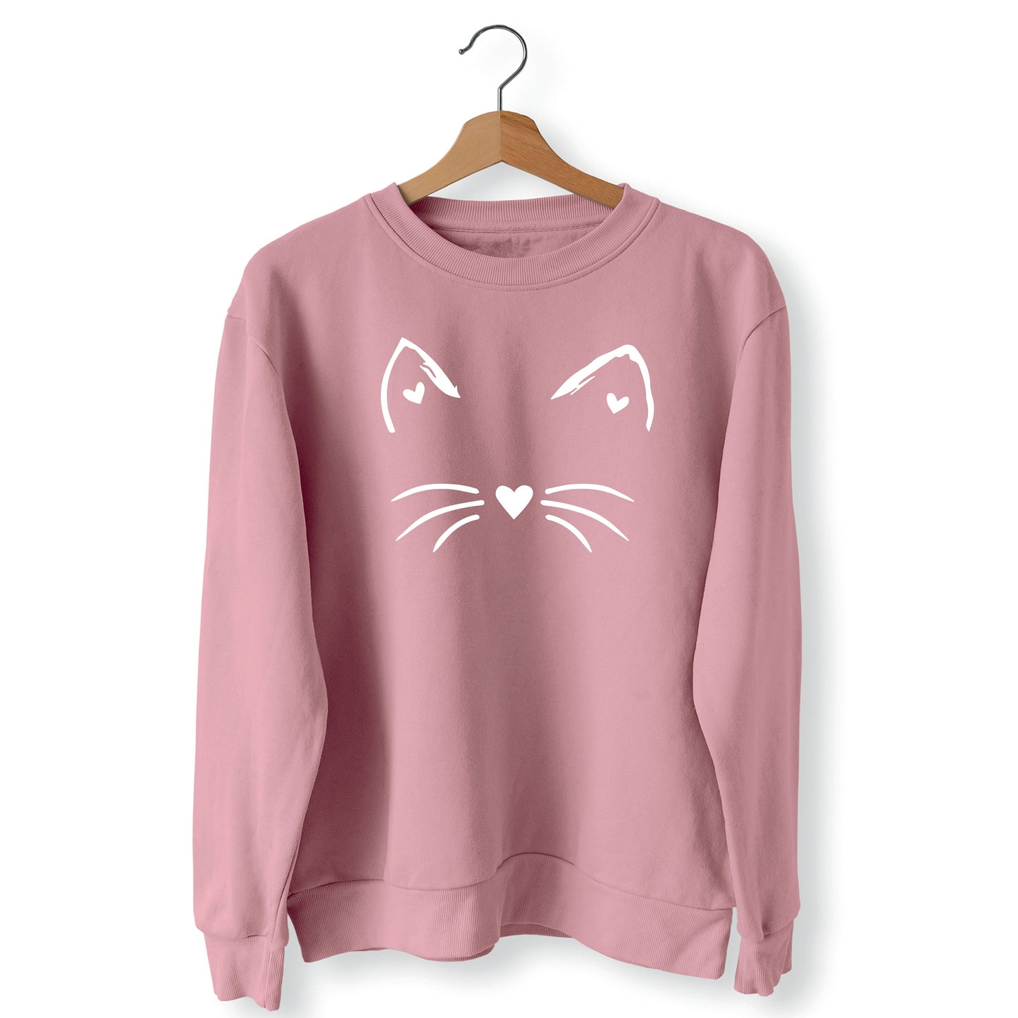 Cat Ears Whiskers Heart Sweater
