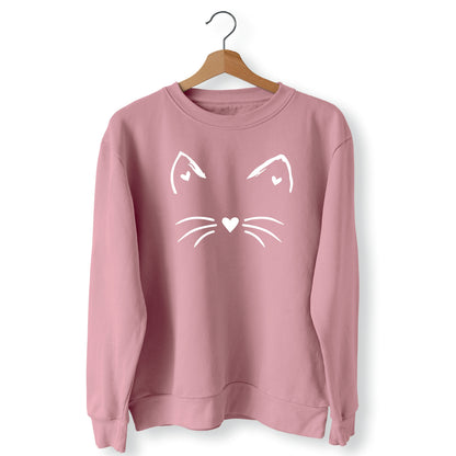Cat Ears Whiskers Heart Sweater