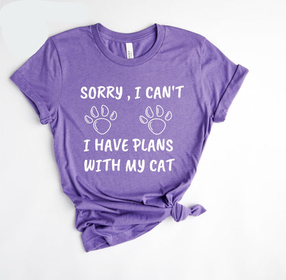 Plans With My Cat Tee V4