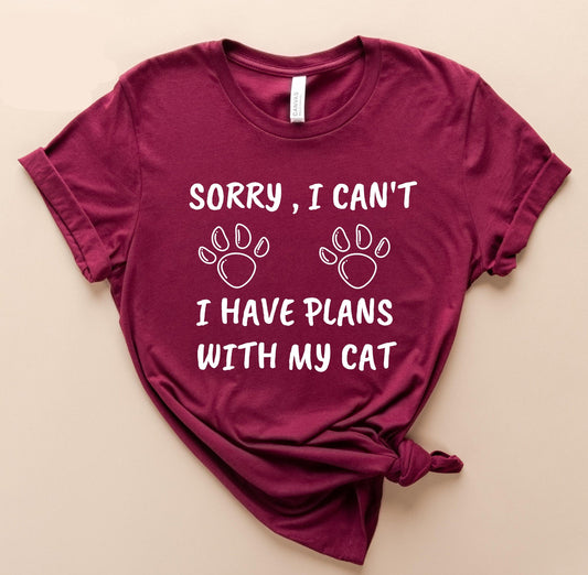 Plans With My Cat Tee V4