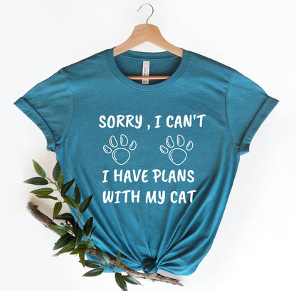 Plans With My Cat Tee V4