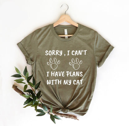 Plans With My Cat Tee V4